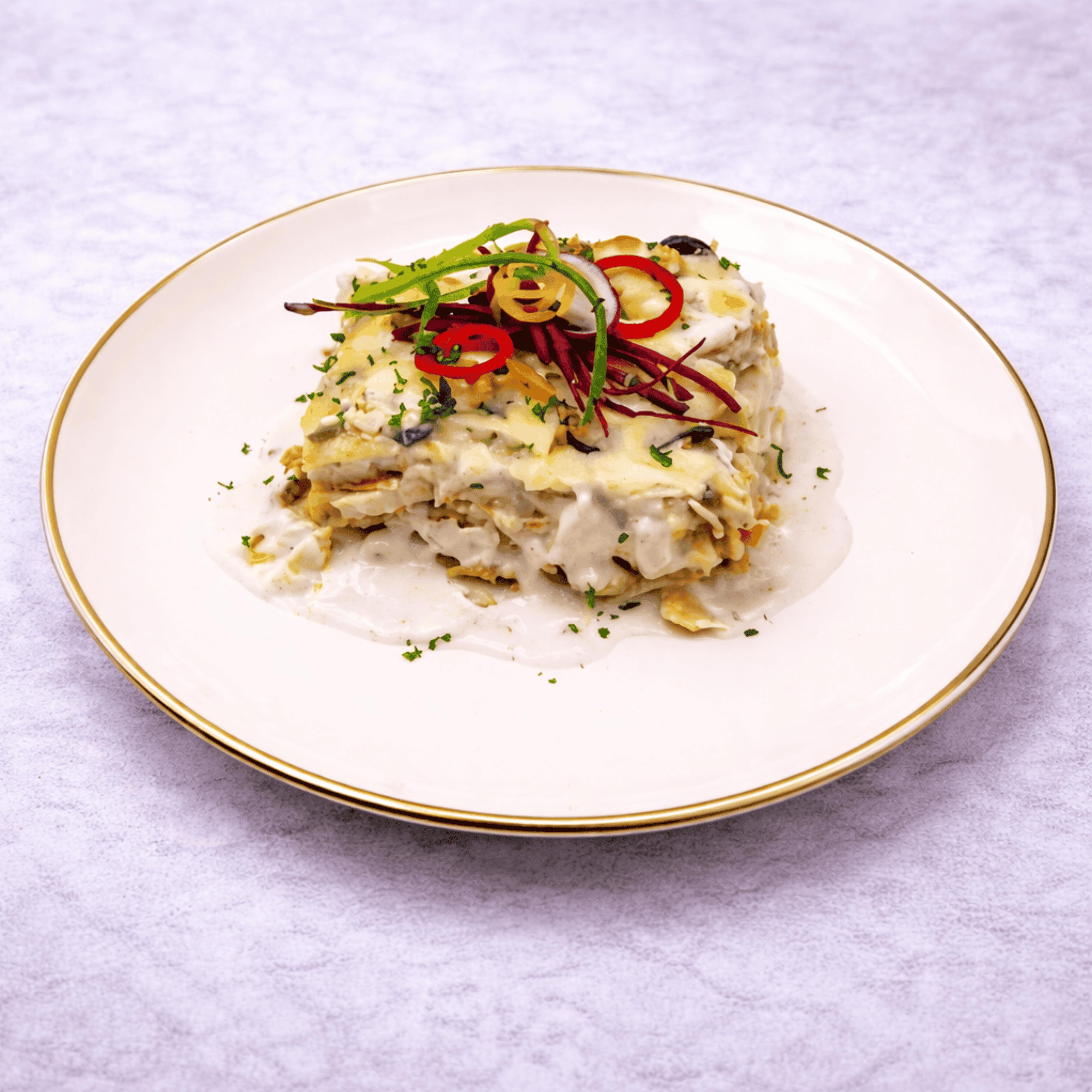 Chicken fajita pasta with bechamel sauce
